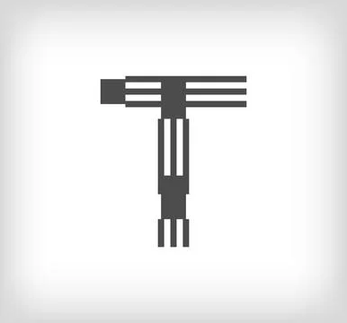 Letter T linear modern logo. The letter is in line strip form. Stock Illustration