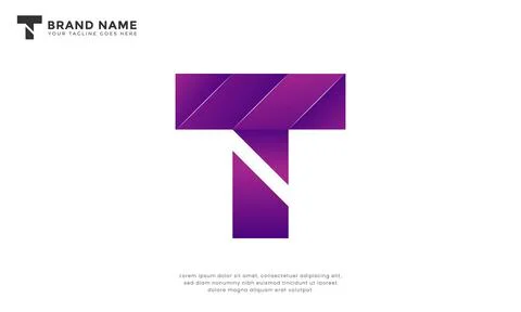 Letter T Purple Gradient Logo Stock-Illustration