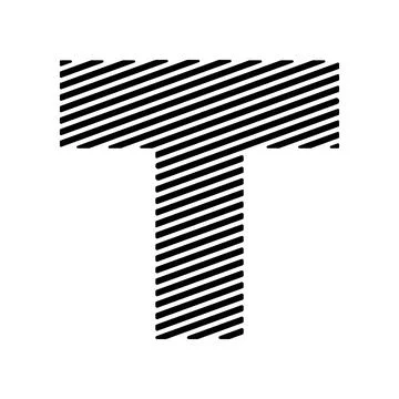Letter t stripes Stock Illustration