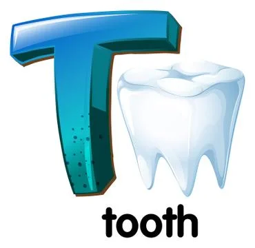 A letter T for tooth Stock Illustration