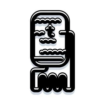 Letter t typography with wavy lines design element Stockillustratie