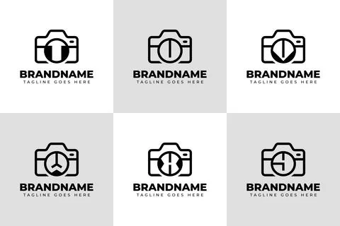 Letter T U V W X Y Camera Modern Logo Set, symbolizing photography, product.. Stock Illustration