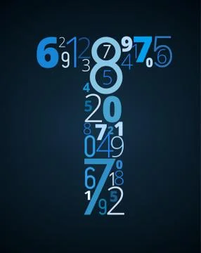 Letter T, vector font from numbers Stock Illustration