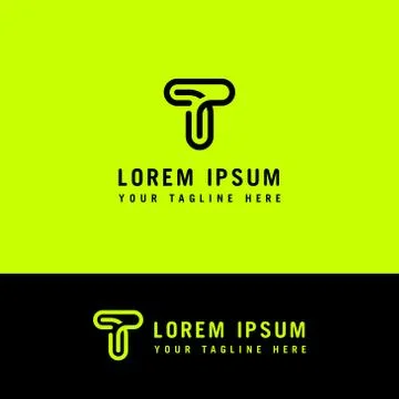 Letter T vector line logo design. Creative minimalism logotype template Illustrazione stock