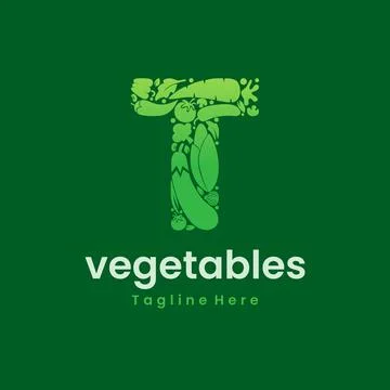 Letter T Vegetables Logo Vector Stock Illustration