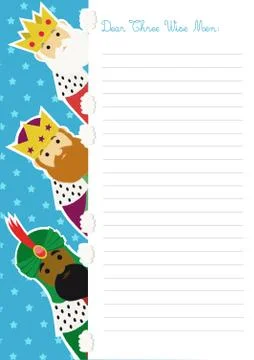 Letter template to the Three Wise Men Stock Illustration