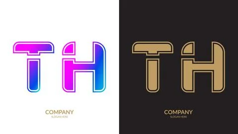 Letter TH logo icon design template elements イラスト素材
