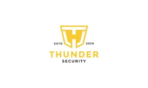 Letter TH or initial HT shield security logo design Stock-Illustration