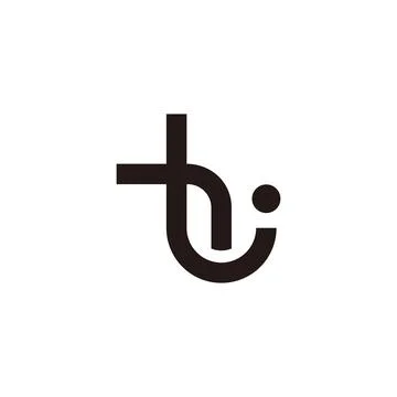 Letter ti simple dot geometric logo vector Stock Illustration