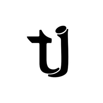 Letter tj simple linked logo vector Stock Illustration