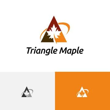 A Letter Triangle Maple Leaf Autumn Fall Season Nature Logo Stock Illustration