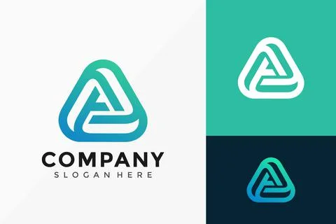 Letter A Triangle Rounded Logo Design. Creative Idea logos designs Vector ill Stock Illustration