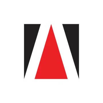Letter a triangle square geometric logo vector Stock Illustration