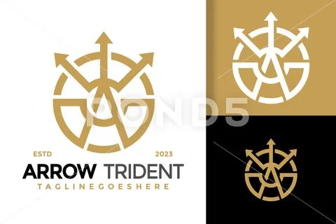 Letter A trident neptune logo vector icon illustration ~ Clip Art ...