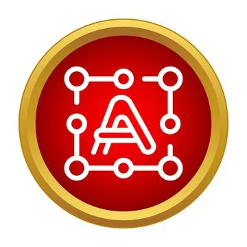 Letter a typographic design with connection points Stock Illustration