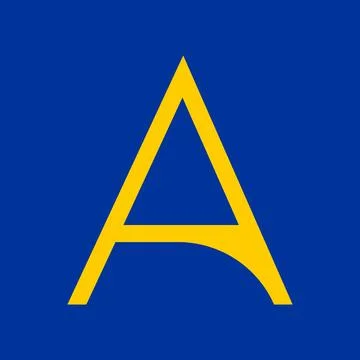Letter A typography logo design template element. Yellow letter A text Stock Illustration