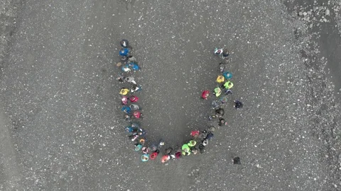 Letter U Aerial View Stock Footage 114634849