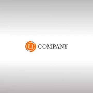 Letter U Alphabetic Logo Design Template, Crypto Curency Logo Concept, Gray.. Illustrazione stock