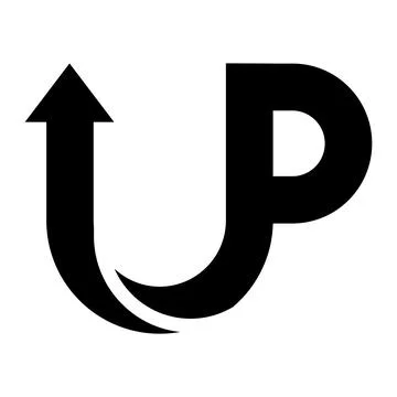 Up letter u and p logo template startup concept arrow up rise heights success 스톡 일러스트