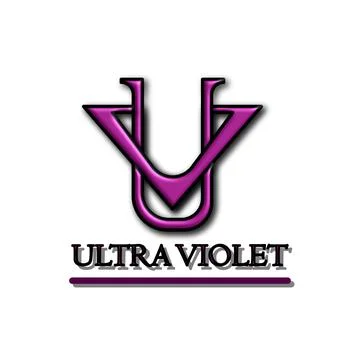 Letter U and V shape logo graphic illustration design with 3D purple color Stock Illustration