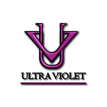 Letter U and V shape logo graphic illustration design with 3D purple color Illustrazione stock