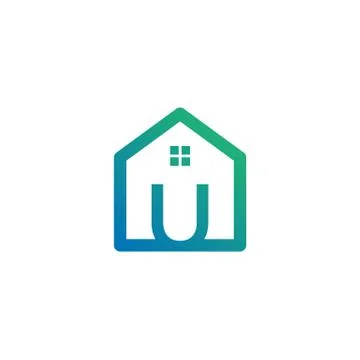 Letter u architect, home, construction creative logo template Stock Illustration