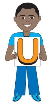 Letter U Boy Stock Illustration