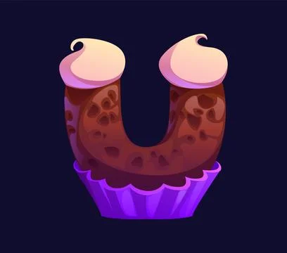 Letter u cartoon candy and confectionery alphabet Illustrazione stock