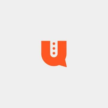 Letter U Chat Logo Design Template Vector Stock Illustration