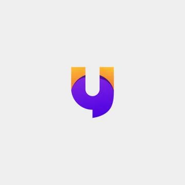Letter U Chat Logo Design Template Vector Stock Illustration