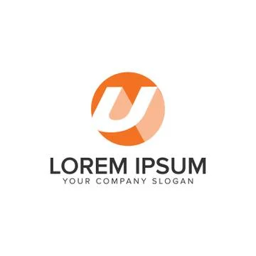 Letter U circle shadow logo. negative space design concept template. fully ed Stock Illustration