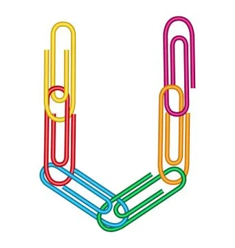 Letter u with clips Stock Illustration