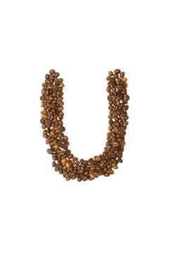 Letter U of coffee beans Foto stock