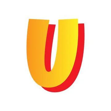 Letter u, comic style typeface with transparent background Stock Illustration