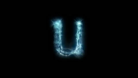 The letter U composed of abstract energy. Stock Footage 148436168