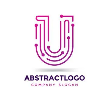 Letter U Creative dots logo, unique point symbol colorful Technology digital Stock Illustration