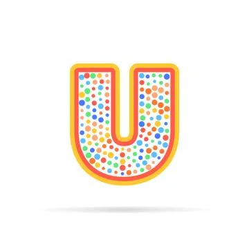 Letter U with dots. Logo design vector illustration isolated on white background Stock Illustration