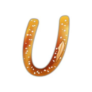 Letter u in the form of a pretzel Stock Illustration