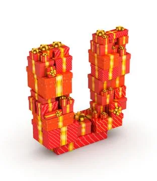 Letter U from gifts Stock Illustration