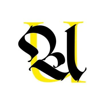 Letter U, in the Gothic style. Vector. Alphabet. The symbol is isolated on a Stock Illustration