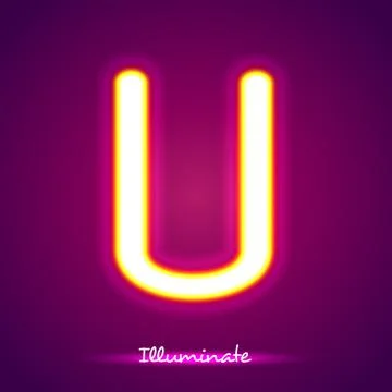 The letter u illumination イラスト素材