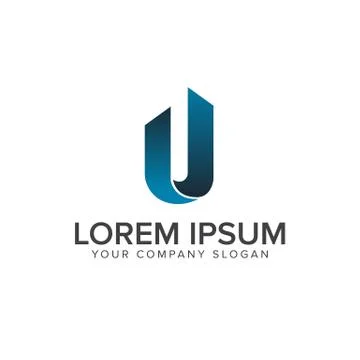 Letter u logo. Architectural Construction logo design concept template Stock Illustration