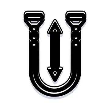 Letter u logo forming an up and down arrow Stock Illustration