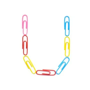 Letter u made with clips 스톡 사진