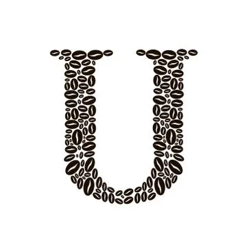 Letter u made of coffee beans vector set Illustrazione stock
