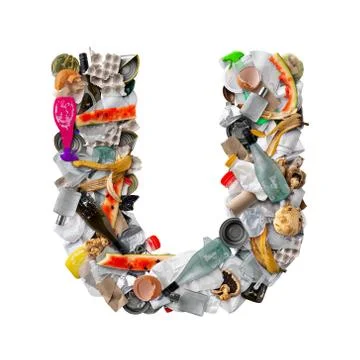 Letter U made of trash Stock Photos