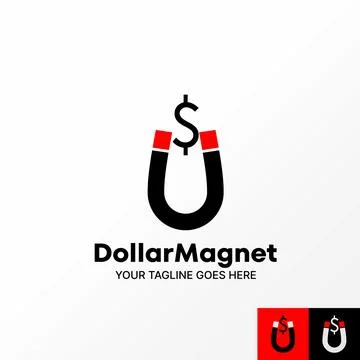 Letter U magnet font with S dollar symbol Related to initial monogram business Stock Illustration