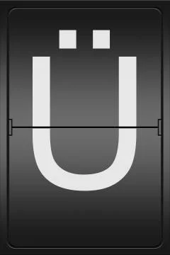 Letter u on a mechanical leter indicator Stock Illustration