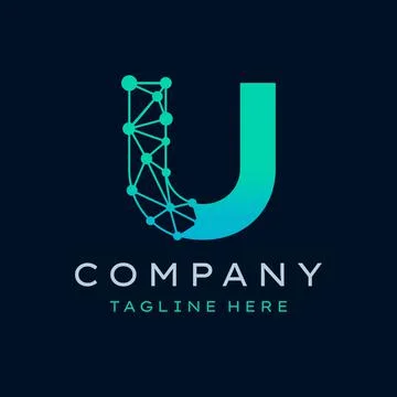 Letter U Molecule Logo, Bio tech Connect Dots Science Technology Logo Design  Stock Illustration
