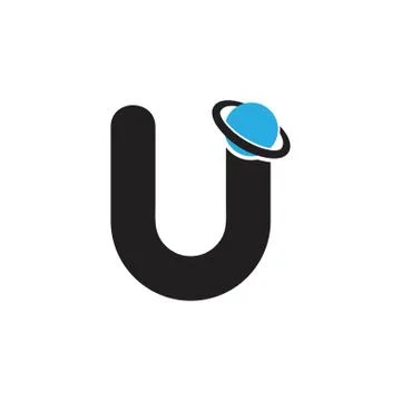 Letter u planet design logo vector Stock Illustration